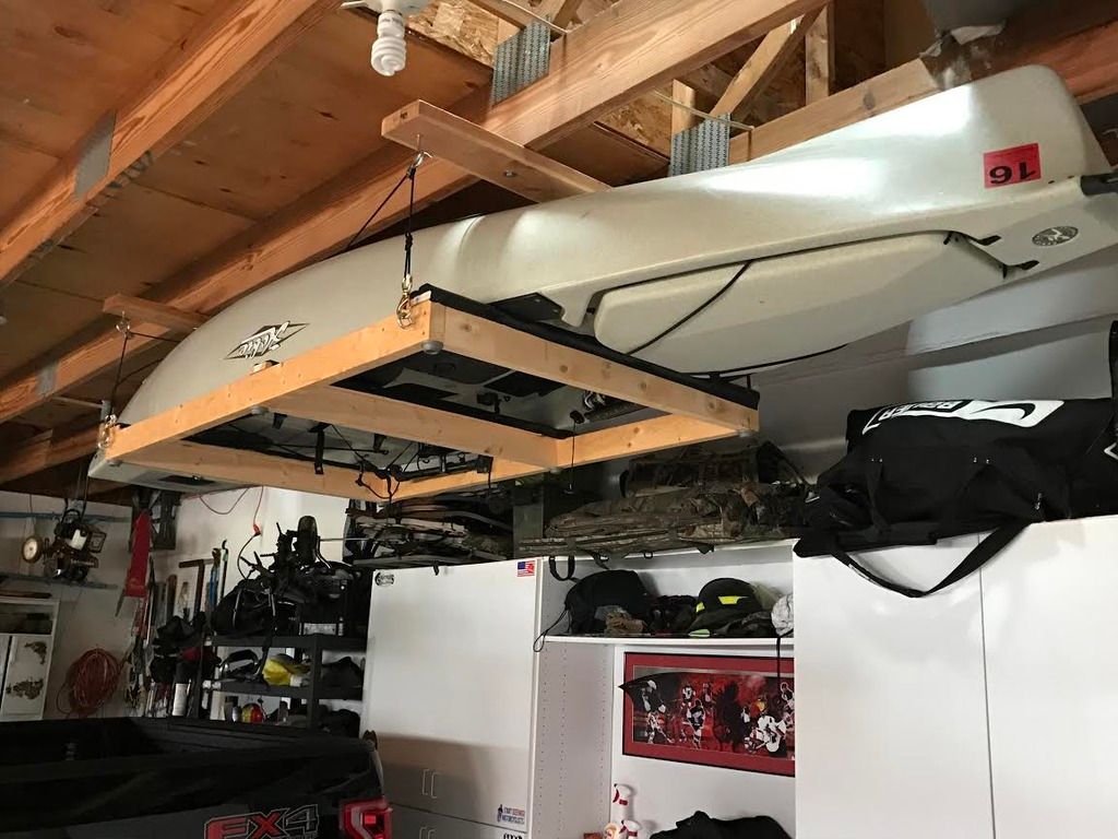 Diy Overhead Garage Storage Pulley System Diy Overhead Garage Storage